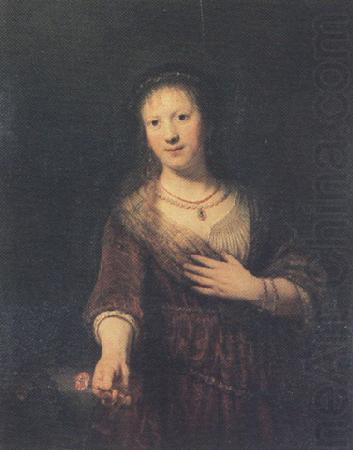 REMBRANDT Harmenszoon van Rijn Portrait of Saskia as Flora (mk33) china oil painting image